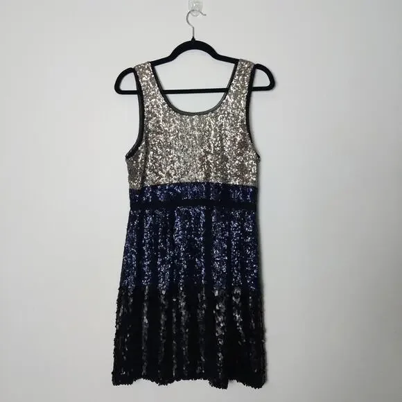 Madewell Broadway & Broome Sequin Colorblock Mini Cocktail Party Dress 8 Holiday - Picture 5 of 14